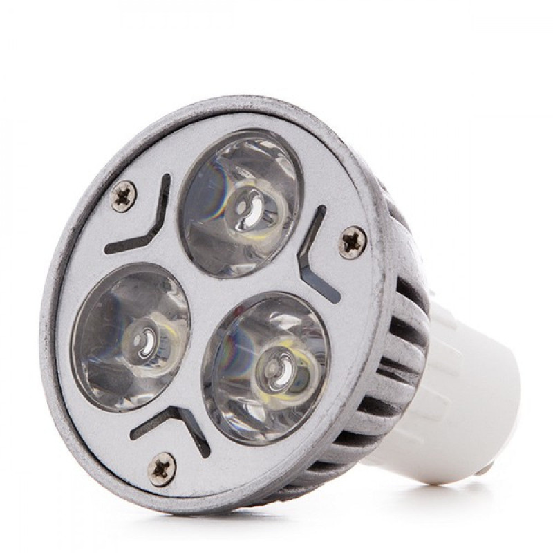 Bombilla LED GU10 3W 300Lm 6000ºK 40.000H  [JL-GU10-3X1W-A-CW]