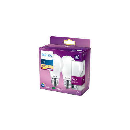 Pack 2 Bombilla LED Philips E27 A60  8.5W 1055Lm 2700K  [PH-8718699763633]