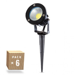 Pack 6 Focos LED Jardines 9W 758Lm 2700ºK Pincho 50.000H  [SL-CPDC09-9W-WW-PK6]