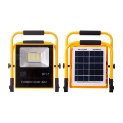 ProyectorLED Solar  30W 6500K Panel: 6V/9W Battery: 3.2V/8000Mah Remote Control  [Ho-Solarfl-30W-05]