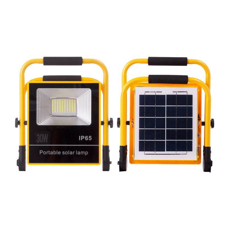 ProyectorLED Solar  30W 6500K Panel: 6V/9W Battery: 3.2V/8000Mah Remote Control  [Ho-Solarfl-30W-05]
