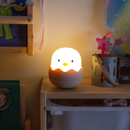 Lampara nocturna de mesa LED Infantil quitamiedos y recargable "Chicken"
