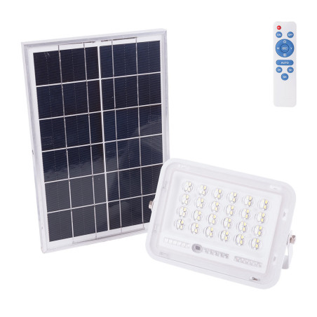 Proyector LED Solar 30W 6500K Panel: 6V/6W Batería: 3,2V/3000MaH Control Remoto  [HO-SOLARFL-30W-02]