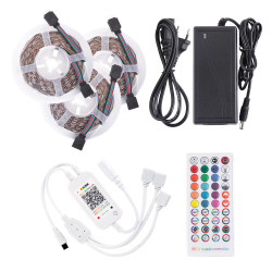 Kit Tira 108W 4.500Lm 450 LEDs 15 metros RGB Blister Transformador, Controlador, Control Remoto IP20 40.000H  [CA-KITRGB-15M]