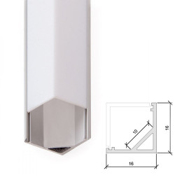 Perfíl Aluminio para Tira LED Difusor Opal x 2M