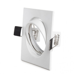 Aro Foco Downlight  Basculante Cuadrado Blanco 83/83Mm