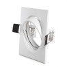 Aro Foco Downlight  Basculante Cuadrado Blanco 83/83Mm
