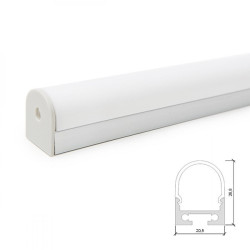 Perfíl Aluminio Curvado para Tira LED Techo/Colgante Difusor Opal LLE-ALP027 x 2M