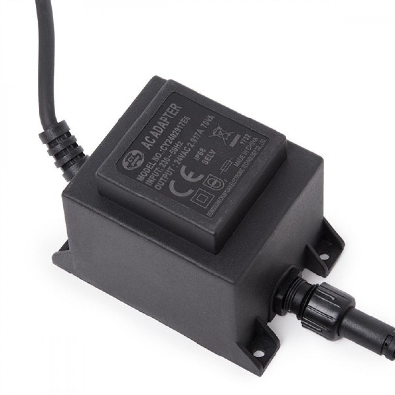Transformador LED 70W 230VAC/24VAC Sumergible IP68