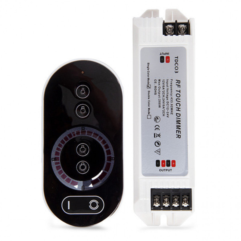 Controlador-Dimmer Táctil Tira LED Unicolor 12-24VDC ► 144/288W