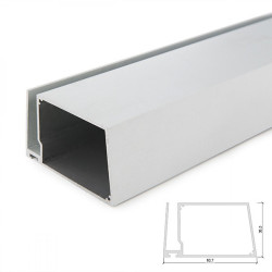 Perfíl Aluminio para Tira LED Estanterías Cristal Espesor 8Mm - Alojamiento Transformador x 2M