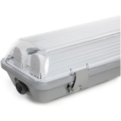 Equipo Estanco LED 2 x tubo de LED 1500 mm ABS / PC clips acero inoxidable