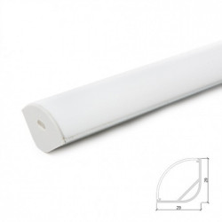 Perfíl Aluminio para Tira LED Difusor Opal  LLE-ALP016R-O x 2M