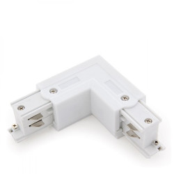 Conector L Carril Trifásico Blanco