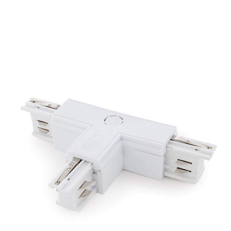 Conector T Carril Trifásico Blanco