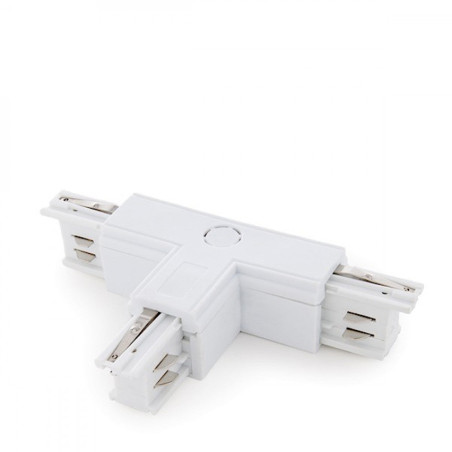Conector T Carril Trifásico Blanco
