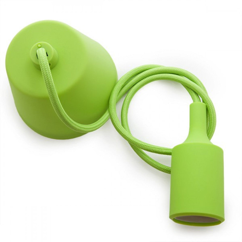 Portalámparas E27 Cable - Rosetón - Color Verde