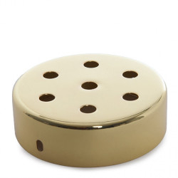 Rosetón Metálico Dorado Ø 100Mm - 7 Agujeros [AM-AR096]
