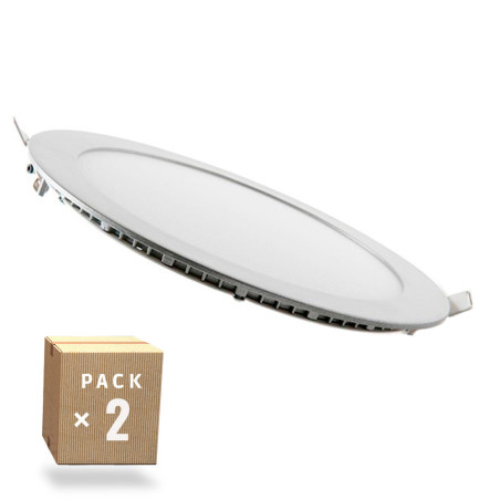 Pack 2 Placas LED 18W 1800Lm 6000ºK Circular 40.000H  [JL-GP-LZ-3-M-CW-PK2-AP]