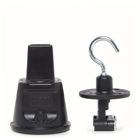 End Cap Negro IP44 Gancho Metálico Cable Plano [AM-BT906