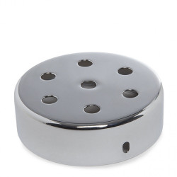 Rosetón Metálico Plateado Ø 100Mm - 7 Agujeros [AM-AR092]