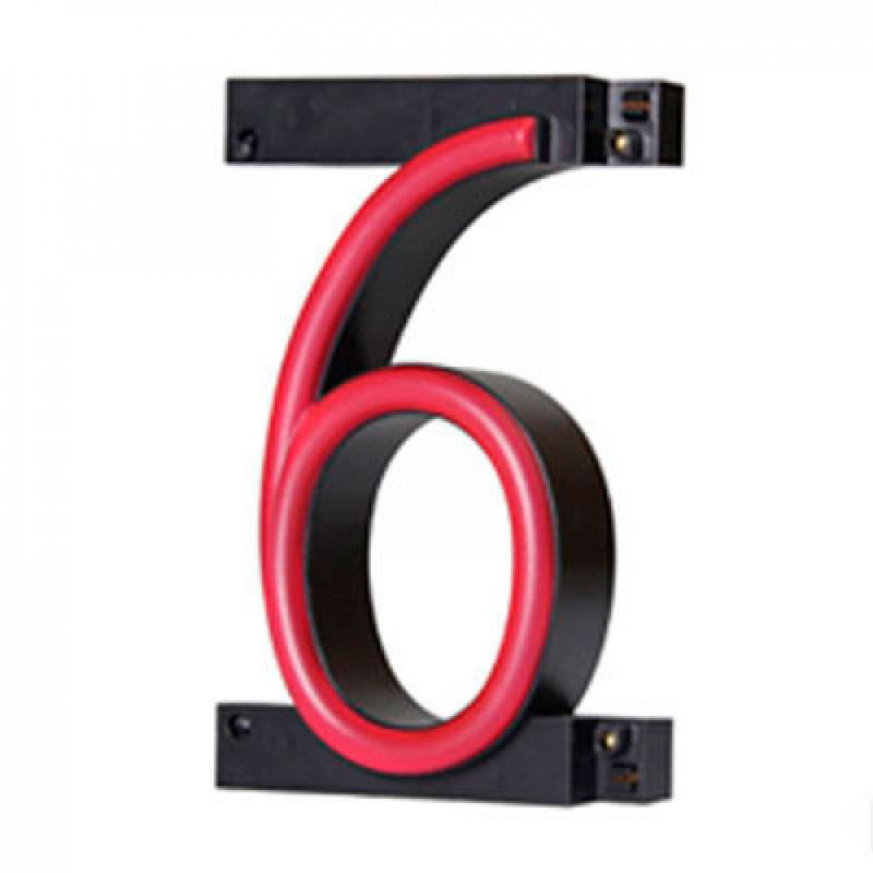 Número LED Neon 6 Ancho 90Mm Alto 161Mm Fondo 38Mm - -