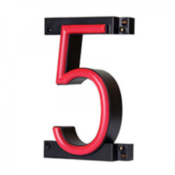 Número LED Neon 5 Ancho 90Mm Alto 161Mm Fondo 38Mm - -