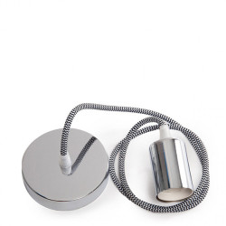 Pendel E27 Cable 1000 X 0,75Mm Tela - Rosetón [SC-MPL014]