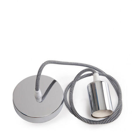 Pendel E27 Cable 1000 X 0,75Mm Tela - Rosetón [SC-MPL014]