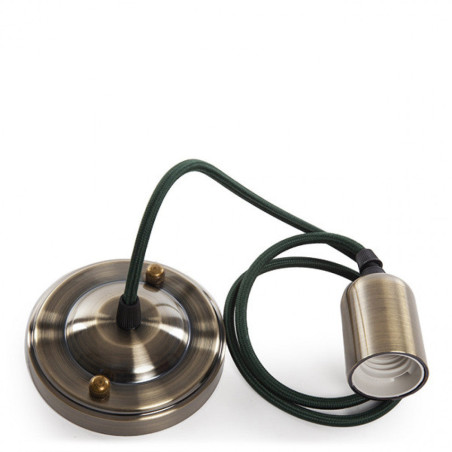 Pendel E27 Cable 1000 X 0,75Mm Tela - Rosetón [SC-MPL021]