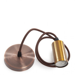 Pendel E27 Cable 1000 X 0,75Mm Tela - Rosetón [SC-MPL020]