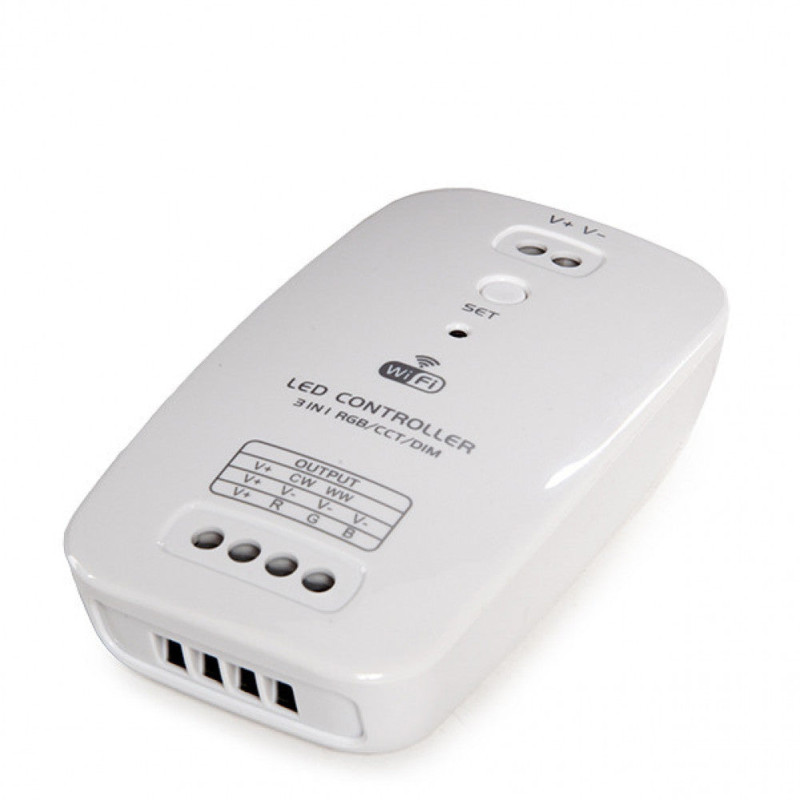 Controlador Wifi Tira LED - Tres En Uno - Temperatura Color/Rgb/Dim - Compatible Alexa[CA-CWFI-RGB_CCT_DIM]