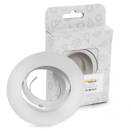 Aro Foco Downlight  Basculante Circular Aluminio Blanco 93Mm Estuche Personalizado