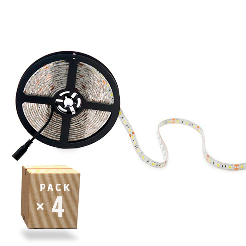 Pack 4 Tiras LED 72W 4200Lm 6000ºK 300 X SMD5050 12VDC IP65 x5M 40.000H  [PL219010W-PK4-AP]
