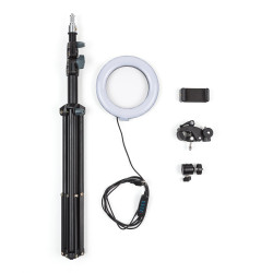 Trípode 8W 6000ºK Iluminación Videoblogs 8W Ø16Cm 68►200Cm Regulable 40.000H  [SUN-RL6-200]