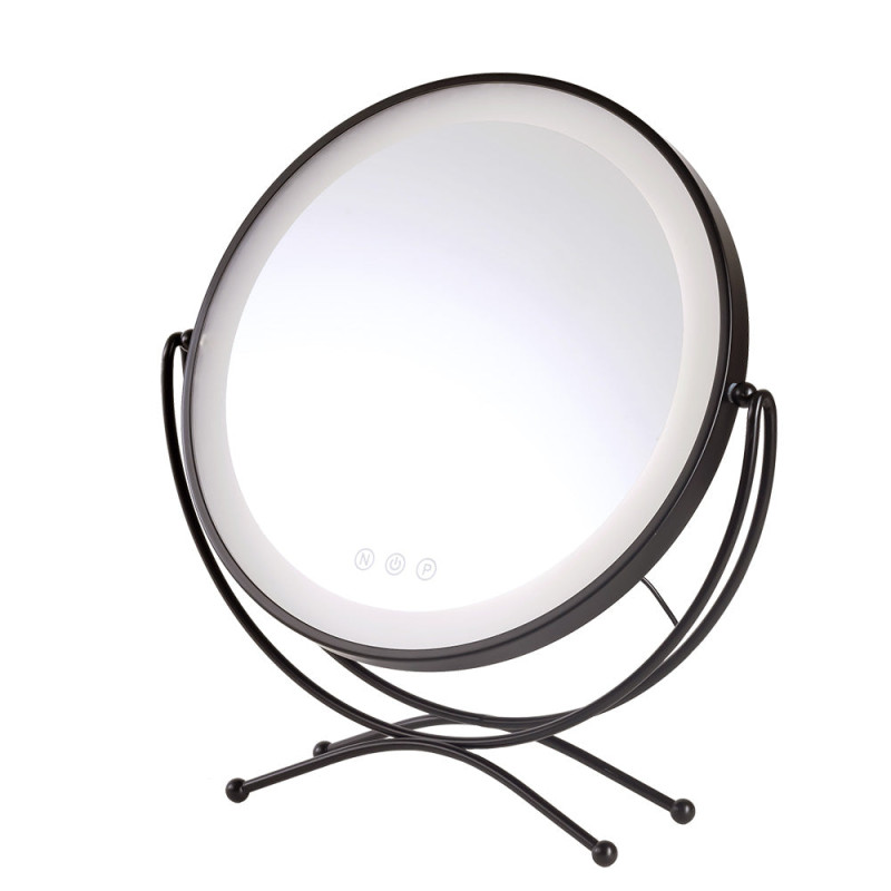 Espejo Iluminado Maquillaje LED 4200ºK 48x43Cm Negro 40.000H [SUN-KRS-430A-B