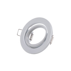 Aro Foco Downlight Circular Basculante  "Vepa" Acero 90mm - Blanco