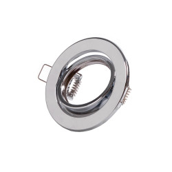 Aro Foco Downlight Circular Basculante  "Vepa" Acero 90mm - Cromado