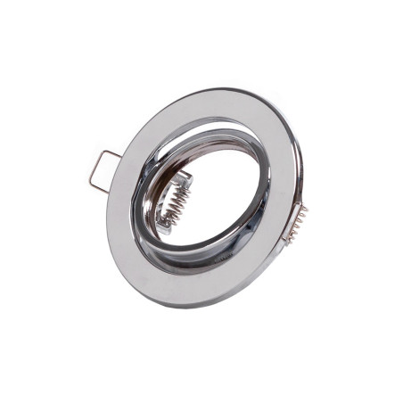Aro Foco Downlight Circular Basculante  "Vepa" Acero 90mm - Cromado
