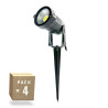 Pack 4 Focos LED Pincho Jardín 5W 450Lm 6000ºK 40.000H  [SL-SL-C10-5W-CW-PK4-AP]
