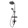 Conjunto Ducha Latón/Zinc - Acero Inoxidable- ABS, Negro, Agua Caliente-Fría, Monomando [QLI-FA-3019]
