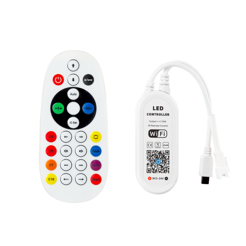 Controlador LED RGB Tuya App + Control Remoto 12-24VDC IP20