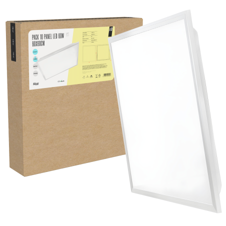 Pack 10 Paneles LED 60W 5.400Lm 6000ºK 60x60x3Cm 40.000H  [BX3-LPT-6060-60W-CW]