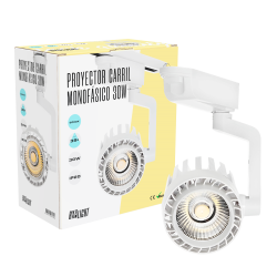 Foco de Carril LED 30W 2.600Lm 6000ºK "Faith" Monofásico 40.000H   [BX3-FC-D-30-CW]