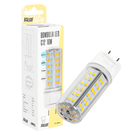 Bombilla Led G12 10W 1.050Lm 6000ºK 40.000H  [BX3-G12-2835-10W-CW]