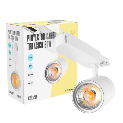 Foco de Carril LED 30W 2.700Lm CRI90 6000ºK Trifásico 40.000H   [BX3-FC-3F-30W-W-CW]