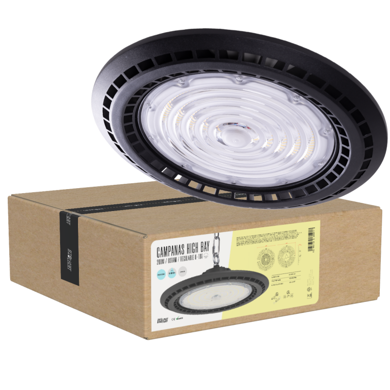 Campanas High Bay Led -  Grandes Alturas 200W IP65 6000 k 120º Reg. 0-10V [BX3-HVUFO200W-H-CW]
