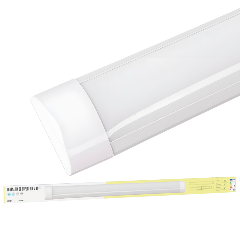Luminaria Lineal de Superficie LED 40W 120Lm/W 4800Lm 6000ºK 120Cm 40,000H   [BX3-LLS-404800120-CW]