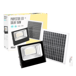 Proyector LED Solar 150W 6500K Panel: 6V/15W Batería: 3,2V/10000MaH Control Remoto   [BX3-SOLARFL-150W-01]