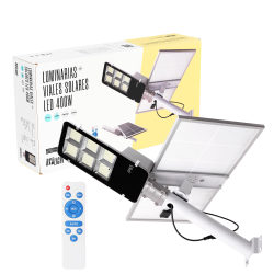 Luminarias Viales Solar  -  Alumbrado Publico -  Farolas Led -  Entornos Urbanos y Residenciales  400W IP65 6000 k  [BX3-FAR-SOL